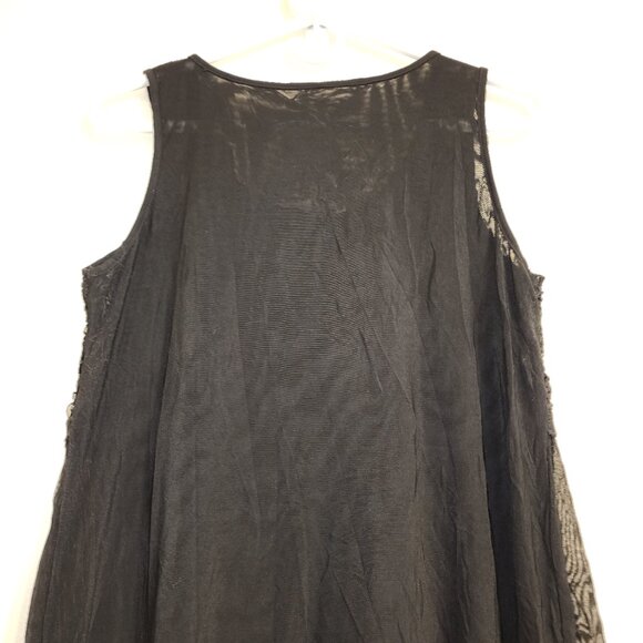 Unbranded Women NightGown Black Lace Nylon Spandex Lined Sz M Goth Fairy Grunge - Picture 7 of 12
